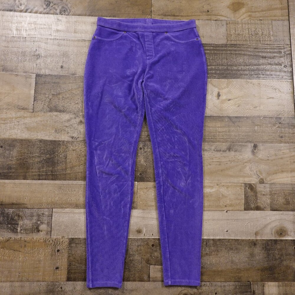 HUE Corduroy Leggings Women’s Medium Purple‎ 28.5” Inseam Stretch Pull-On